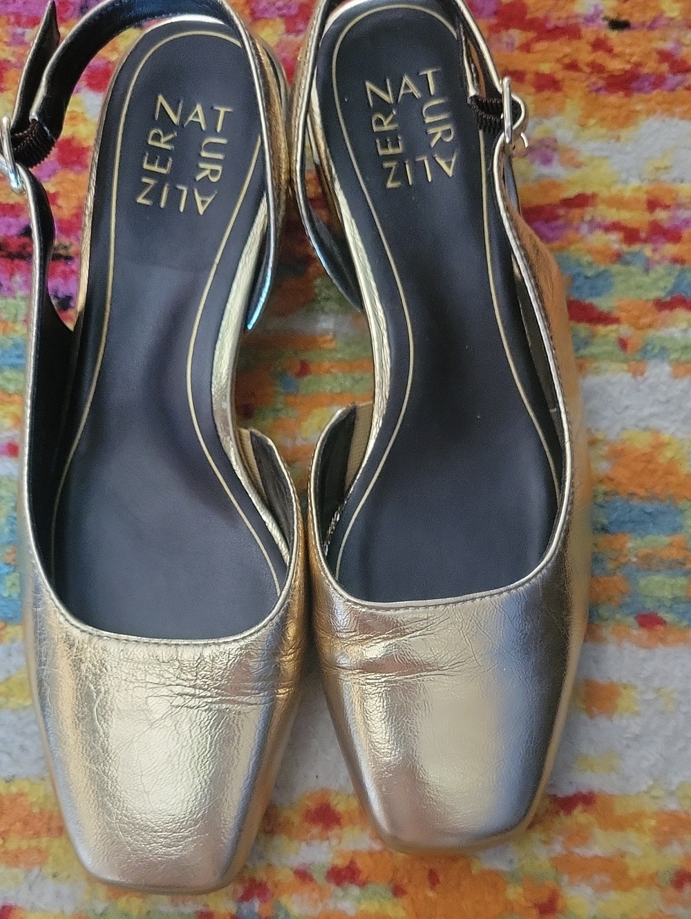 Gold Metallic Slingback Flats